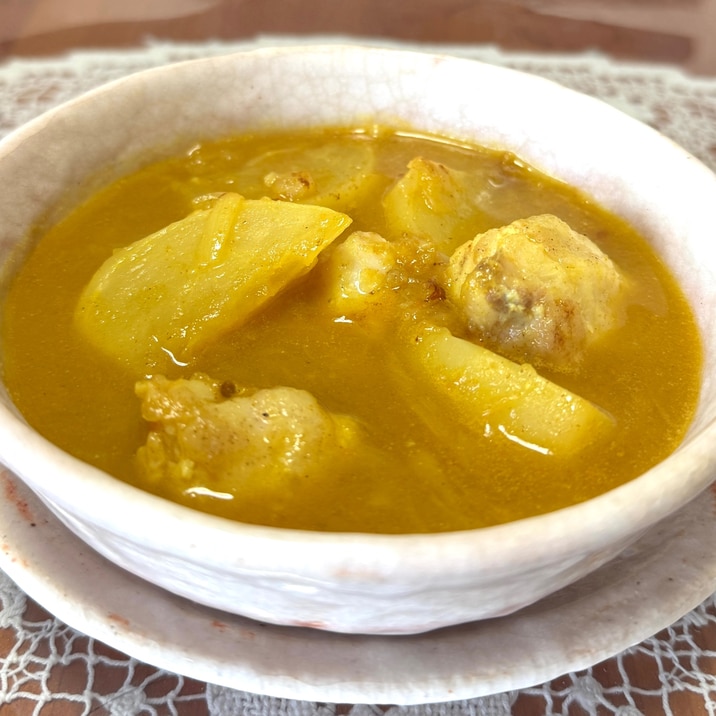 作り置きのカレー麹とカブと鱈と…の☆スープカレー